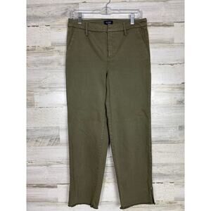 NYDJ Women’s 2 Chino Pants Raw Hem Slit Crop Cotton Blend Lift Tuck Technology